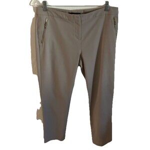 Ivanka Trump Pants 10 Beige Zip Pockets Career Classic Minimalist Academia